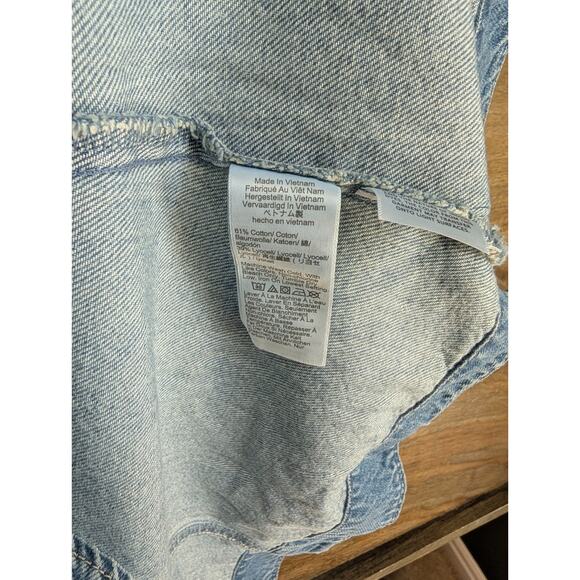 Madewell Circle Mini Dress Womens XL Blue Airy Denim Edition Sleeveless Back Zip - Picture 5 of 5